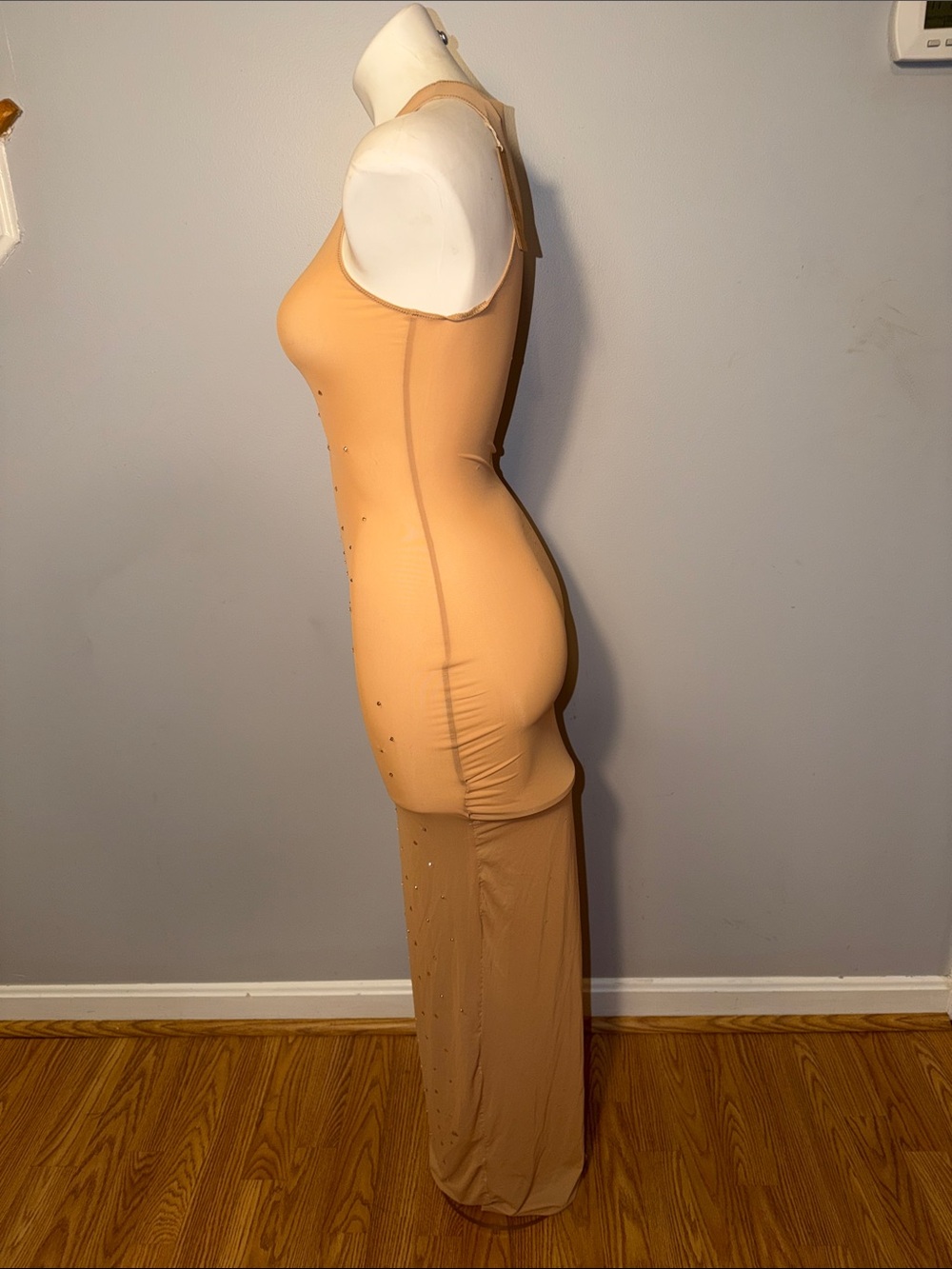 Skims Ladies Mesh Cover Ups Long Dress. NWT. Color Ochre with embellishments. - Picture 7 of 13